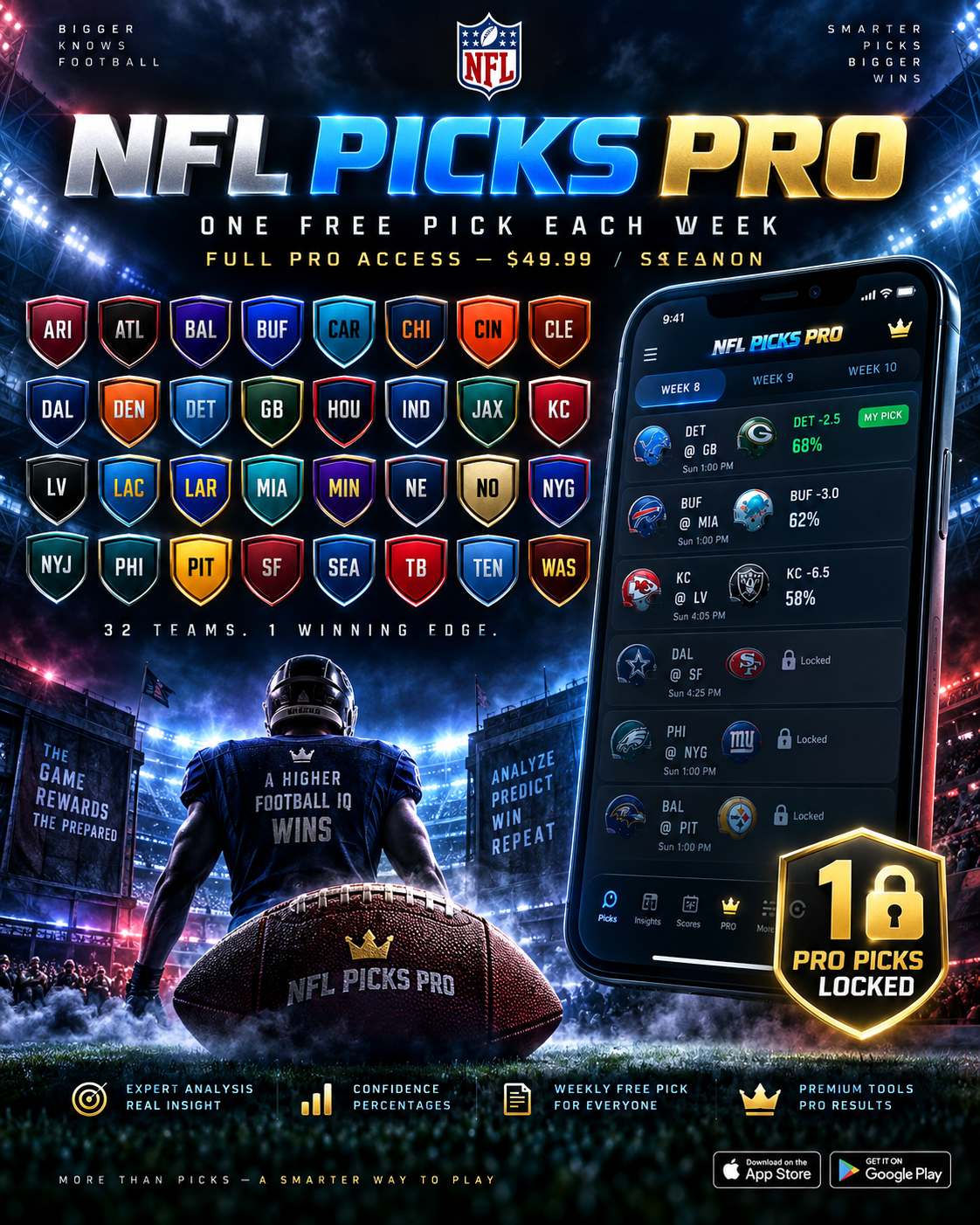 NFL Picks Pro main app screen
